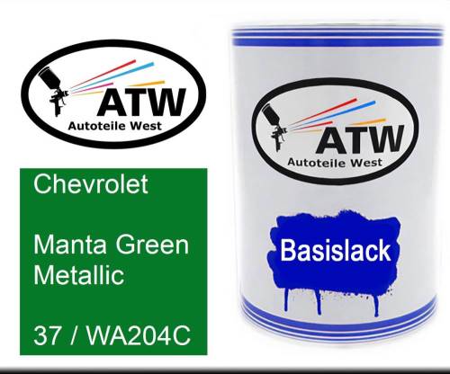 Chevrolet, Manta Green Metallic, 37 / WA204C: 500ml Lackdose, von ATW Autoteile West.